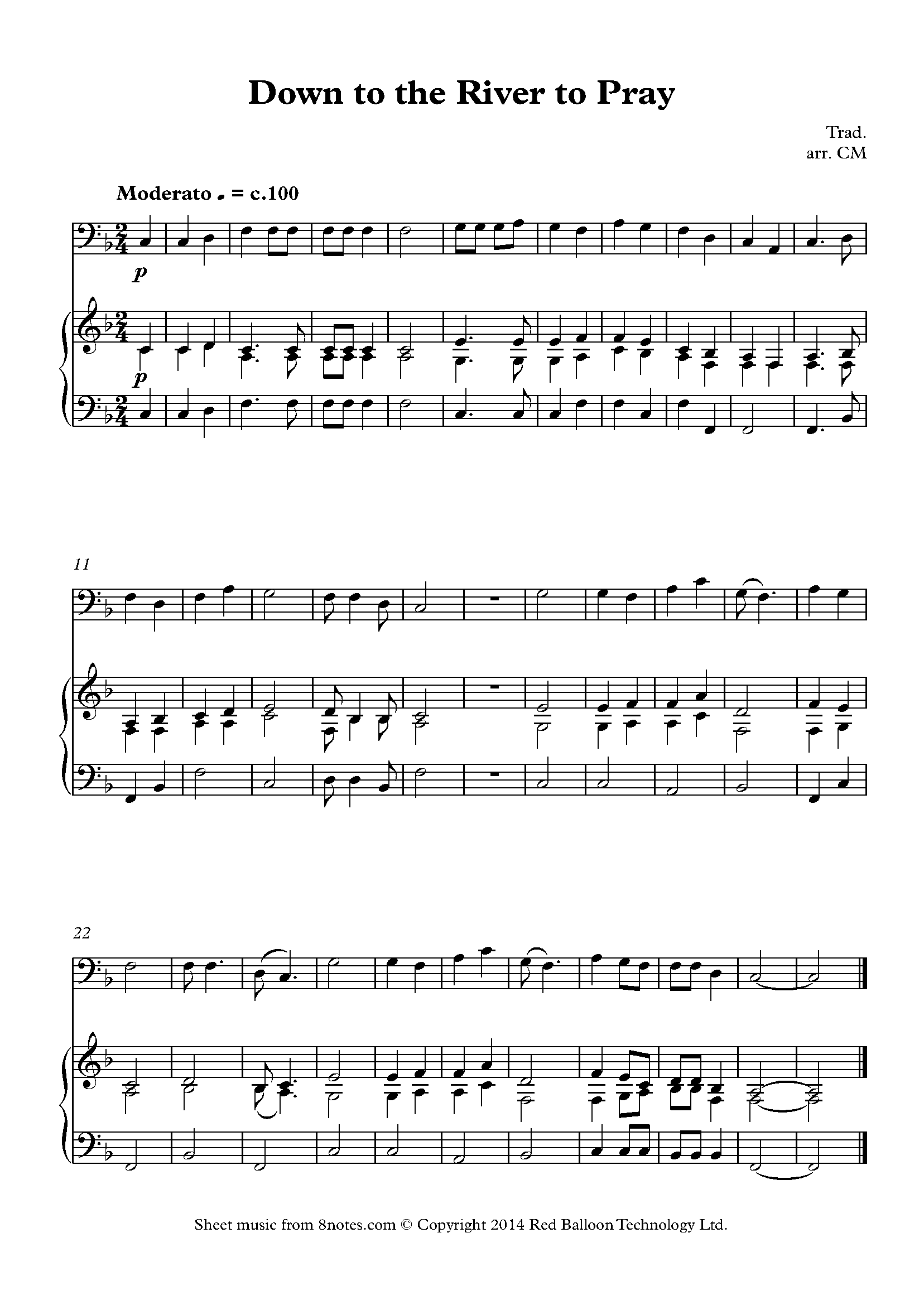 Down To The River To Pray Sheet Music For Trombone 8notes Com