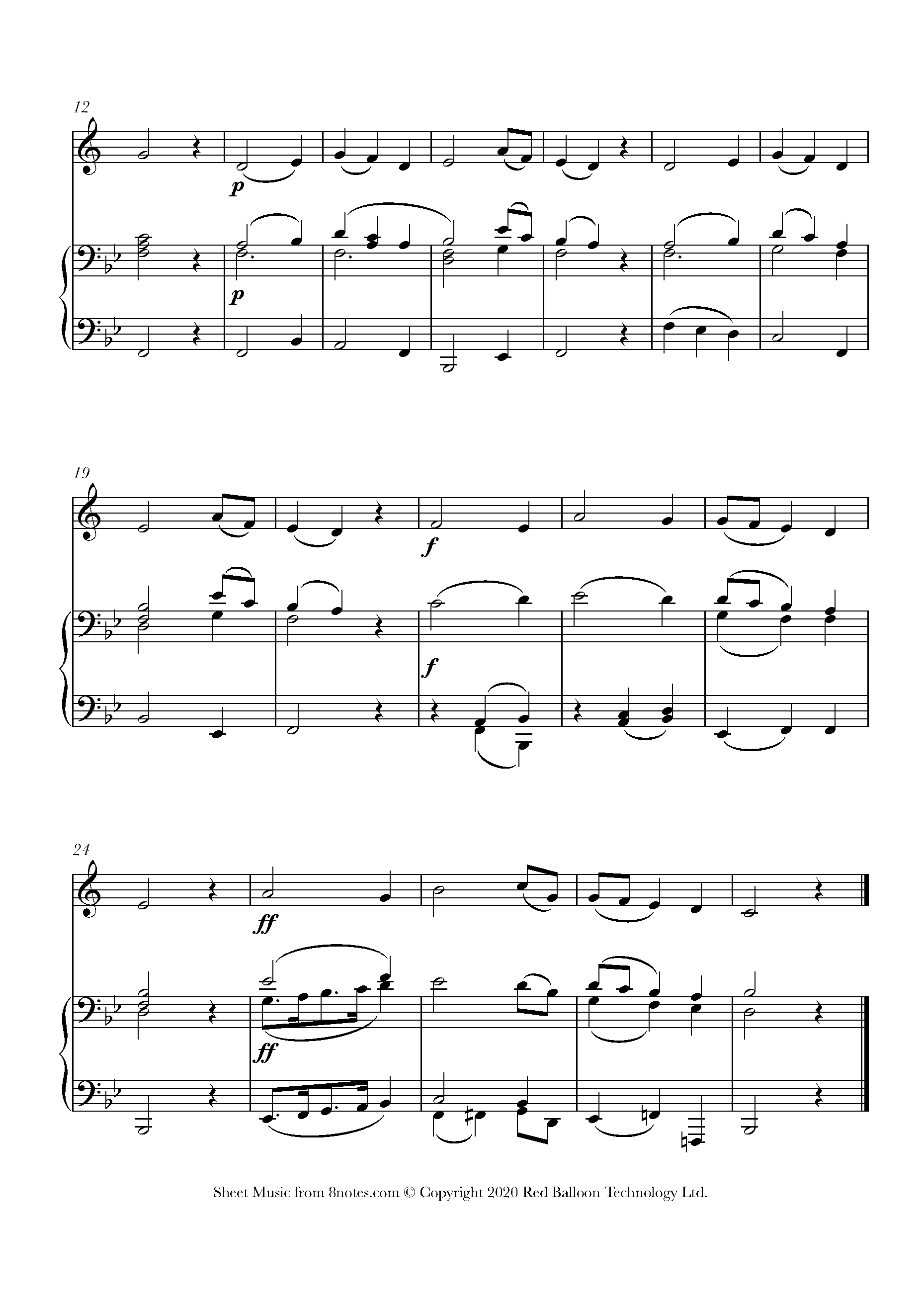 Wolfgang Amadeus Mozart Land Der Berge Land Am Strome Austrian National Anthem Sheet Music For Trumpet 8notes Com