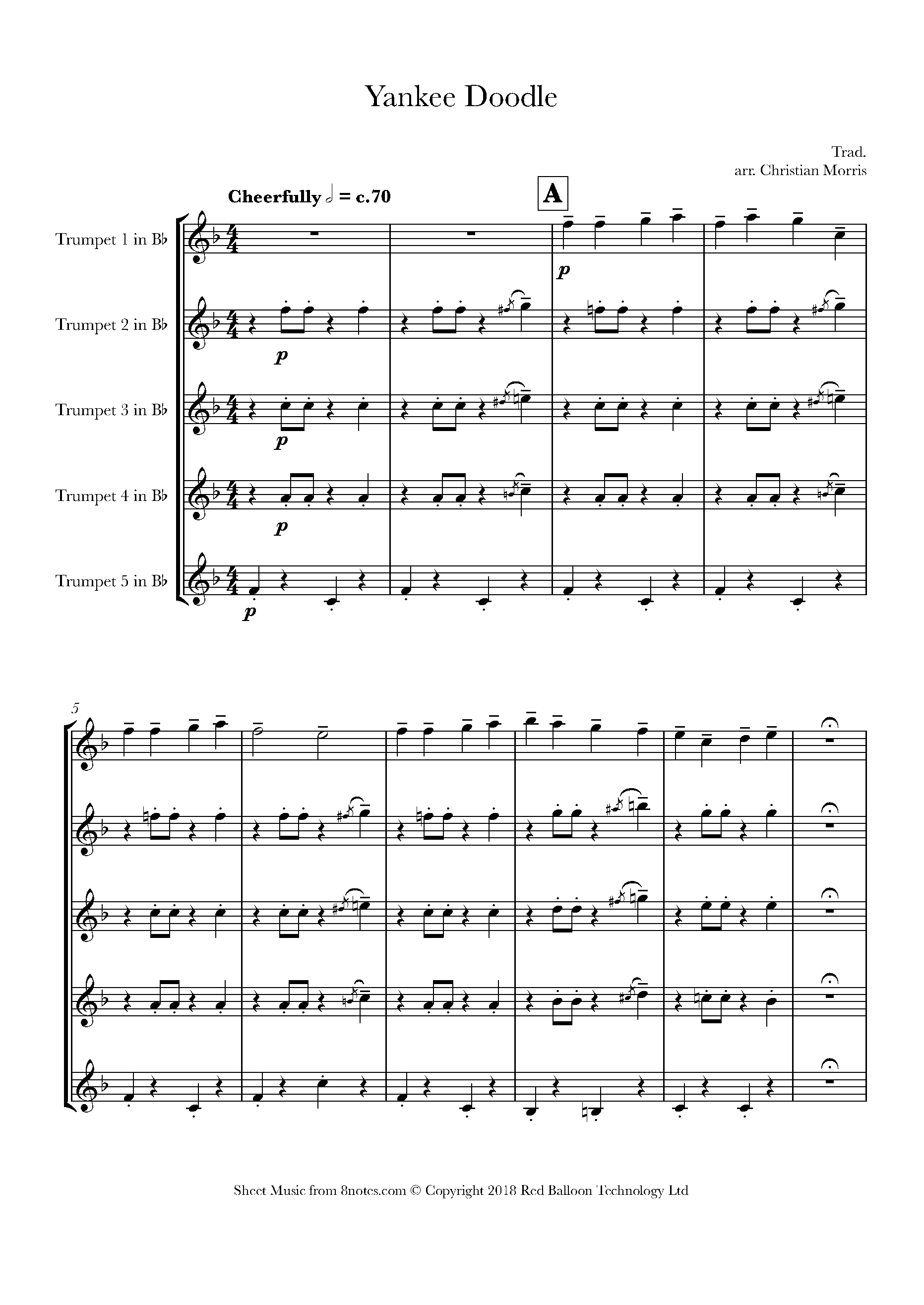 Yankee Doodle Sheet music for Trumpet Ensemble - 8notes.com