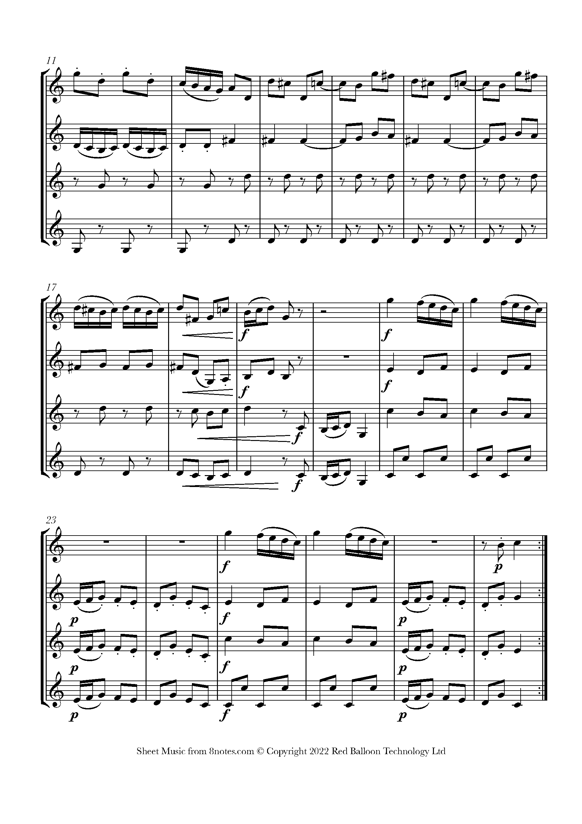 Bach - Musette Sheet music for Trumpet Quartet - 8notes.com