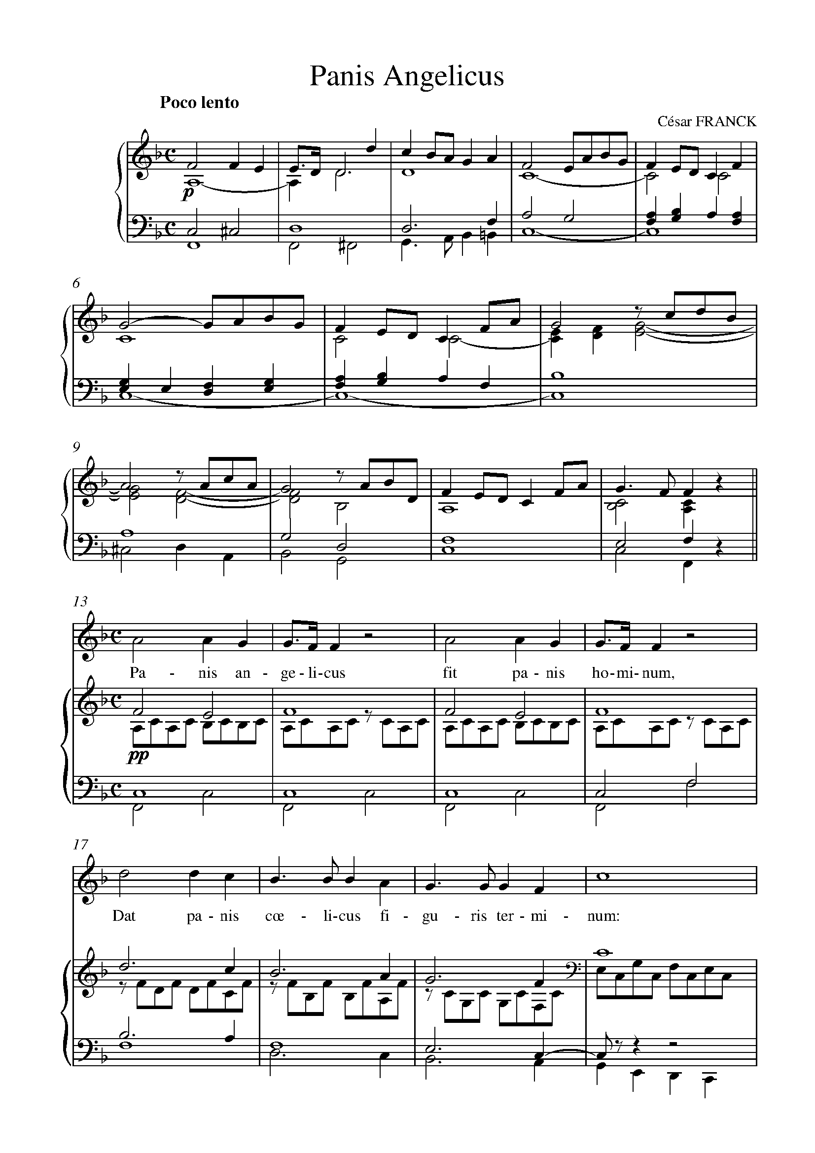 ﻿Franck - Panis Angelicus Sheet Music For Unison Choir - 8notes.com