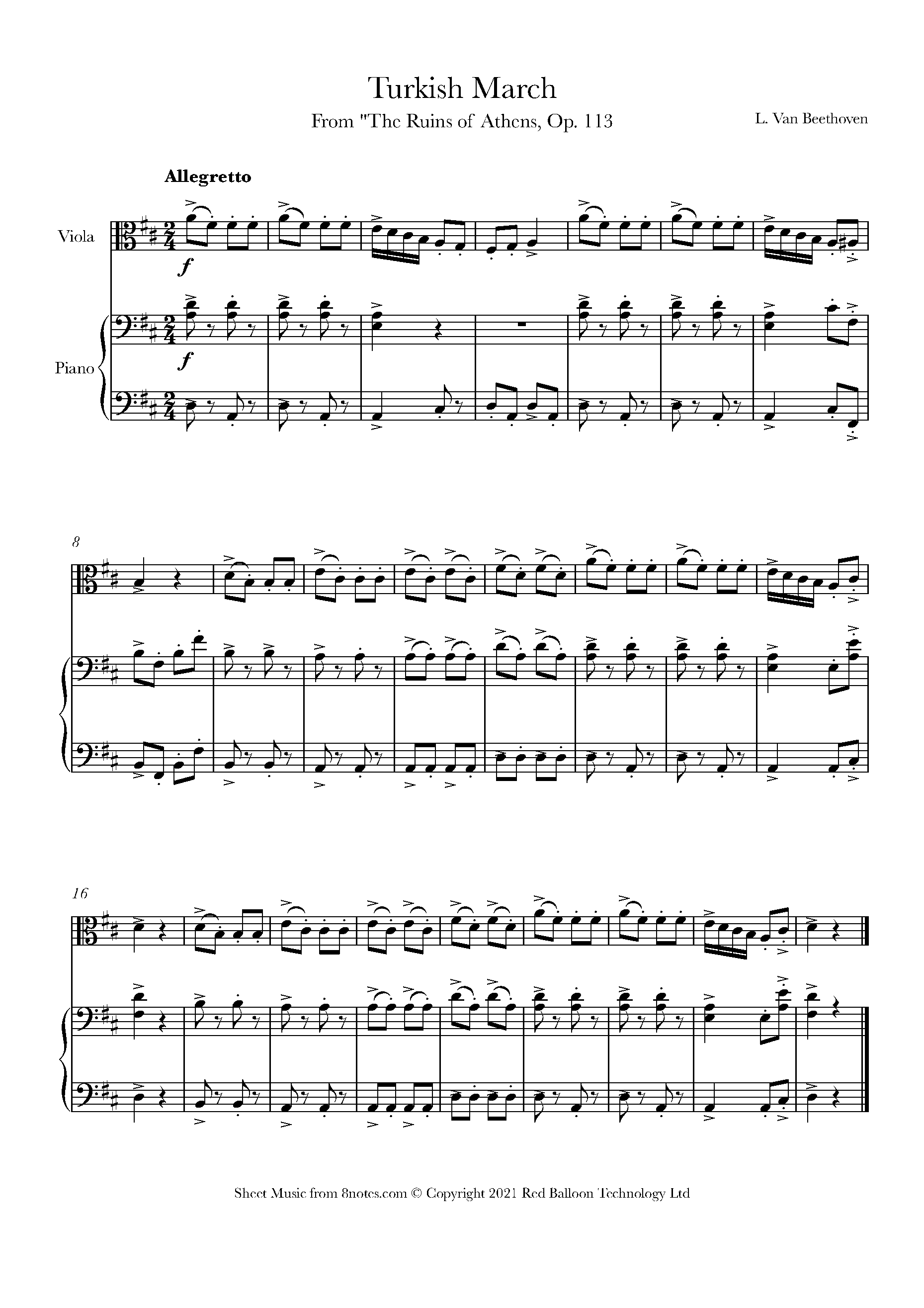 beethoven turkish march midi