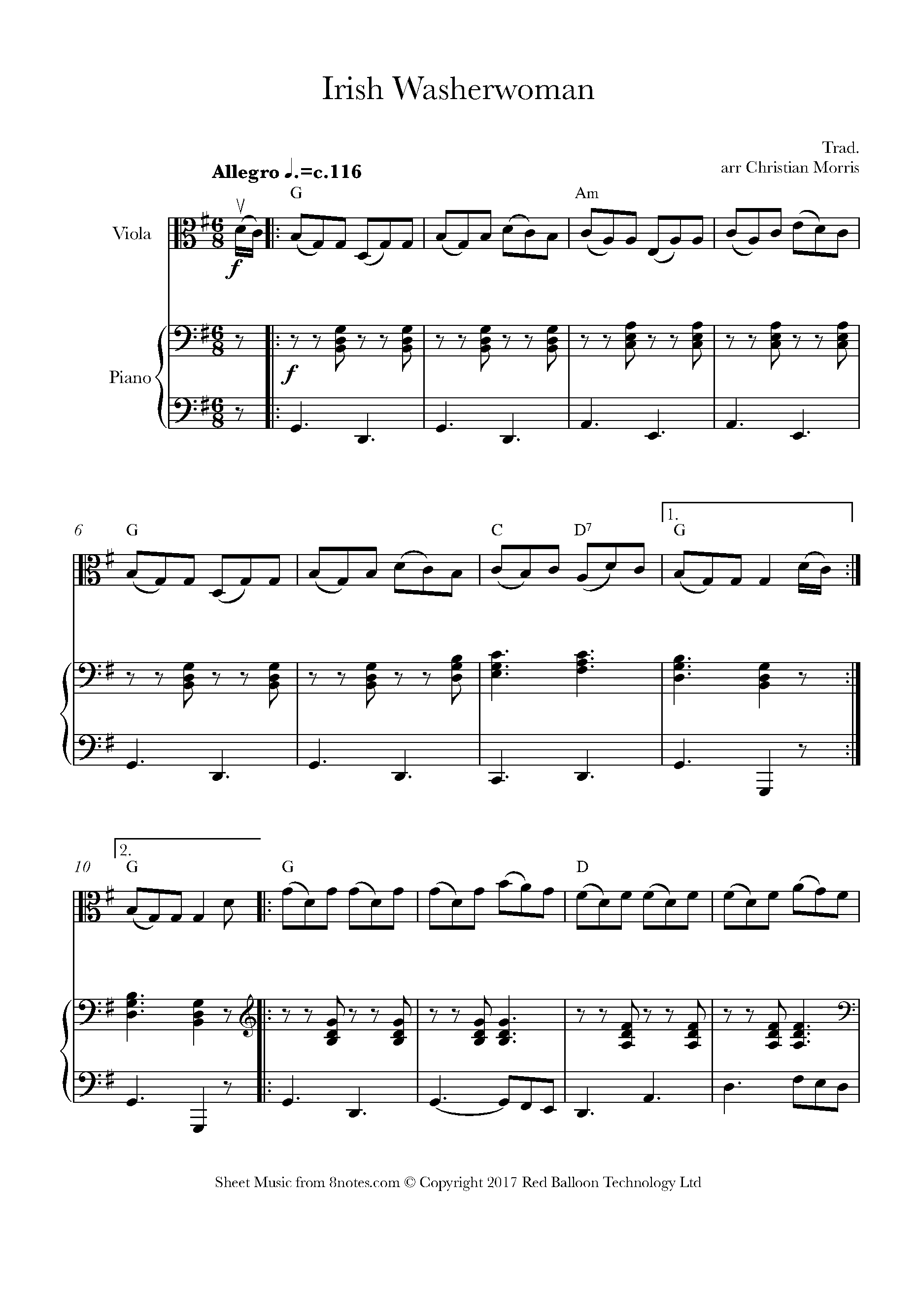 Irish Washerwoman Sheet music for Viola - 8notes.com