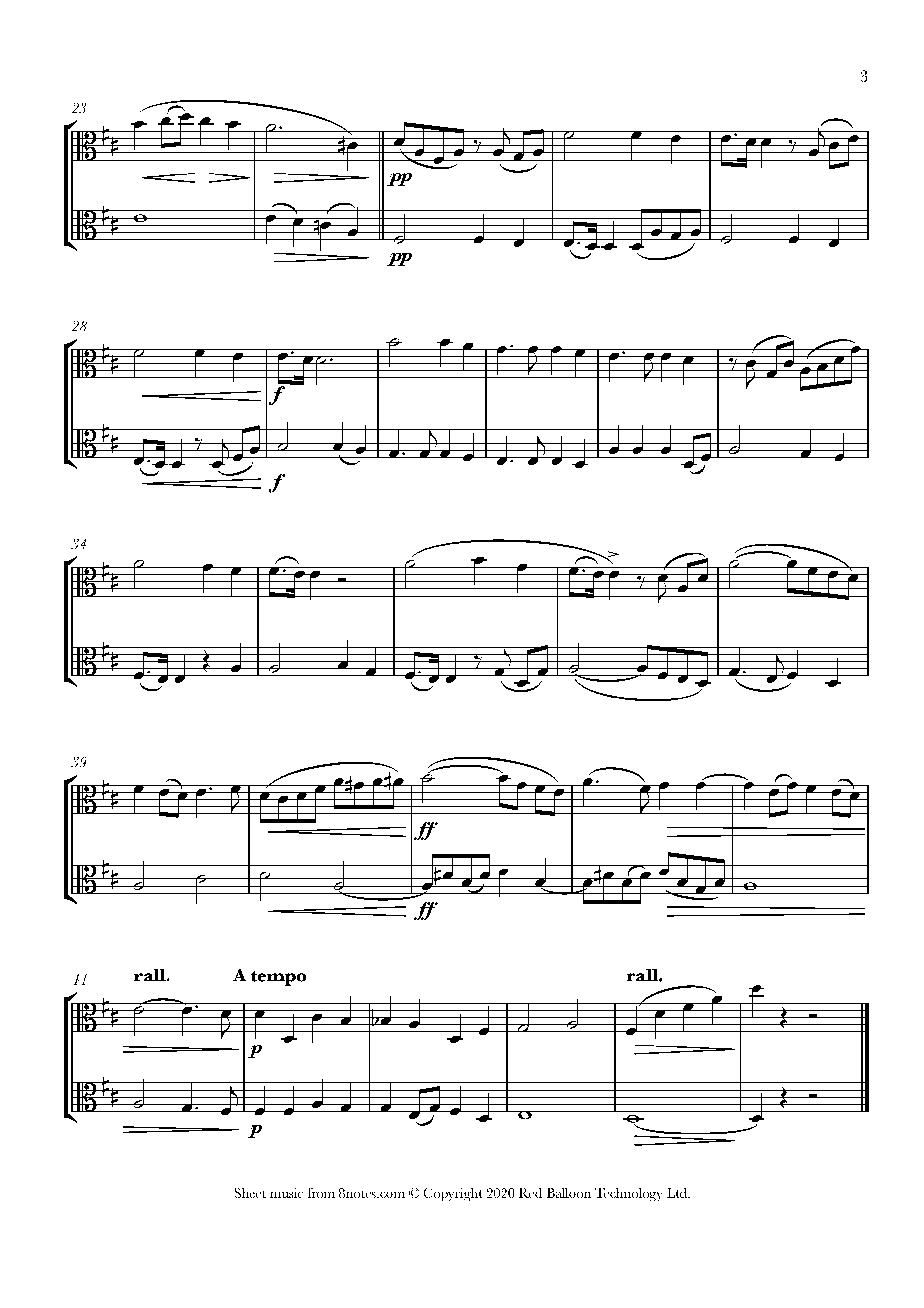 ﻿Franck - Panis Angelicus Sheet Music For Viola Duet - 8notes.com