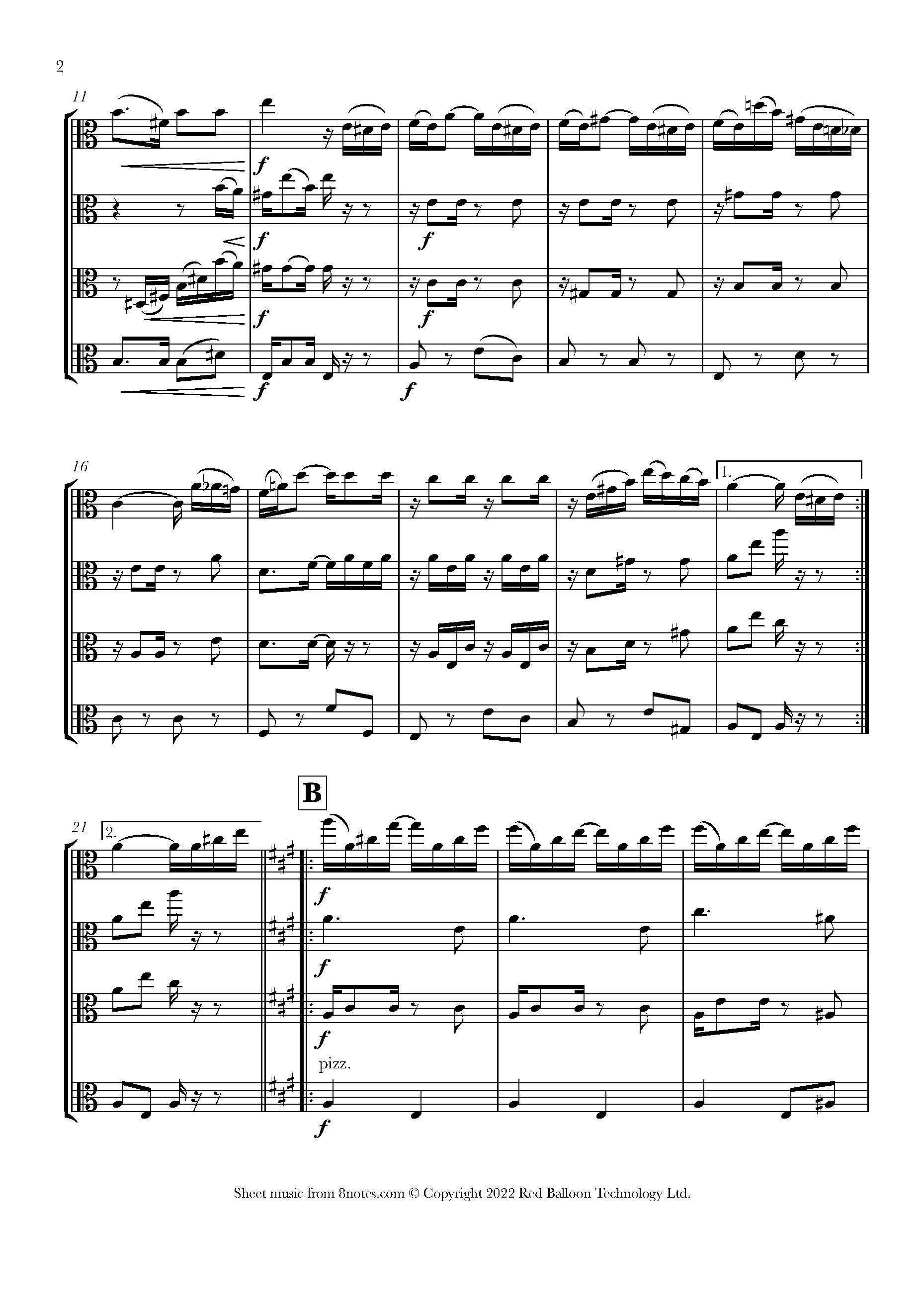 Zequinha Abreu - Tico-Tico no fuba Sheet music for Viola Quartet ...