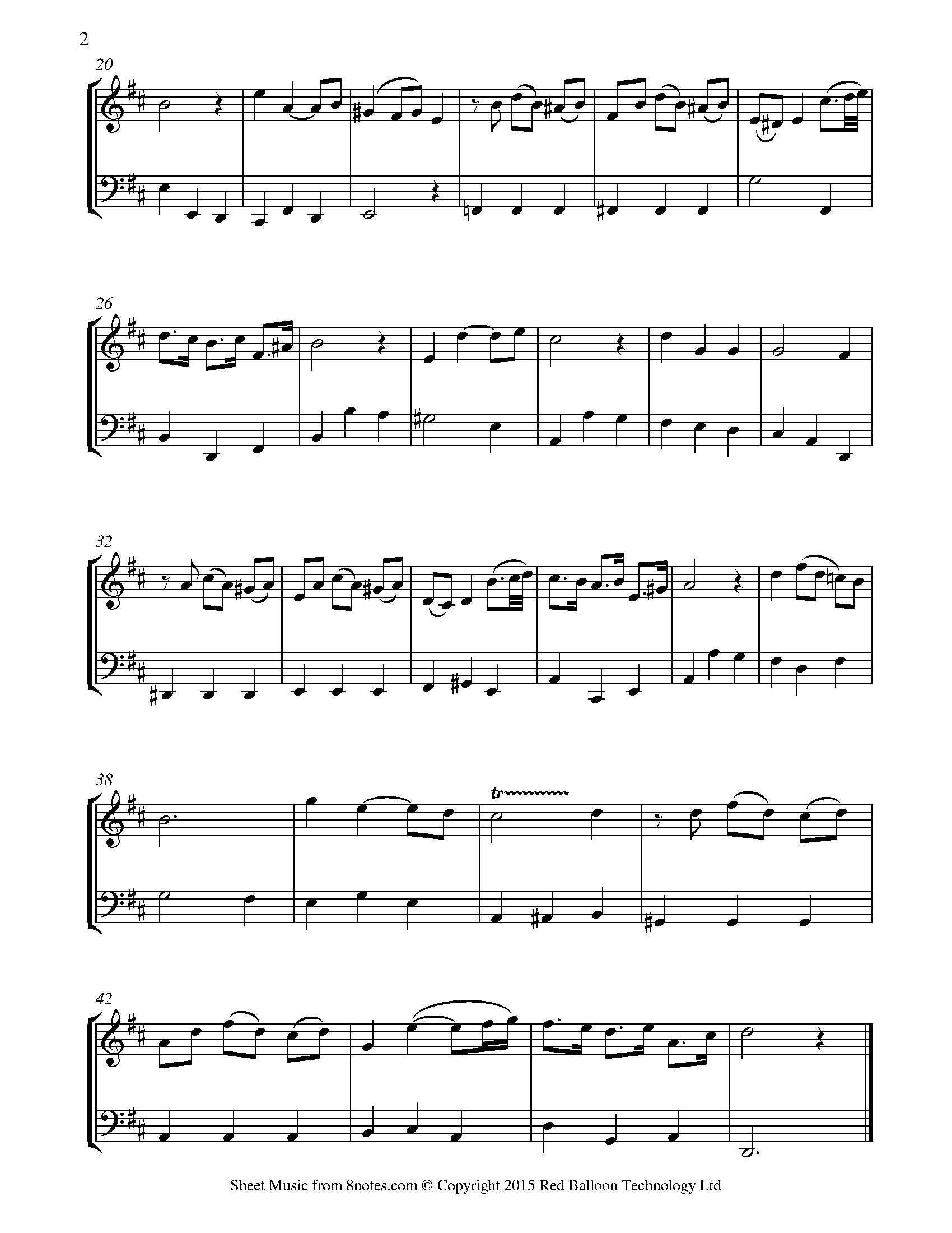 Bach - Bist du bei mir Sheet music for Violin-Cello Duet - 8notes.com