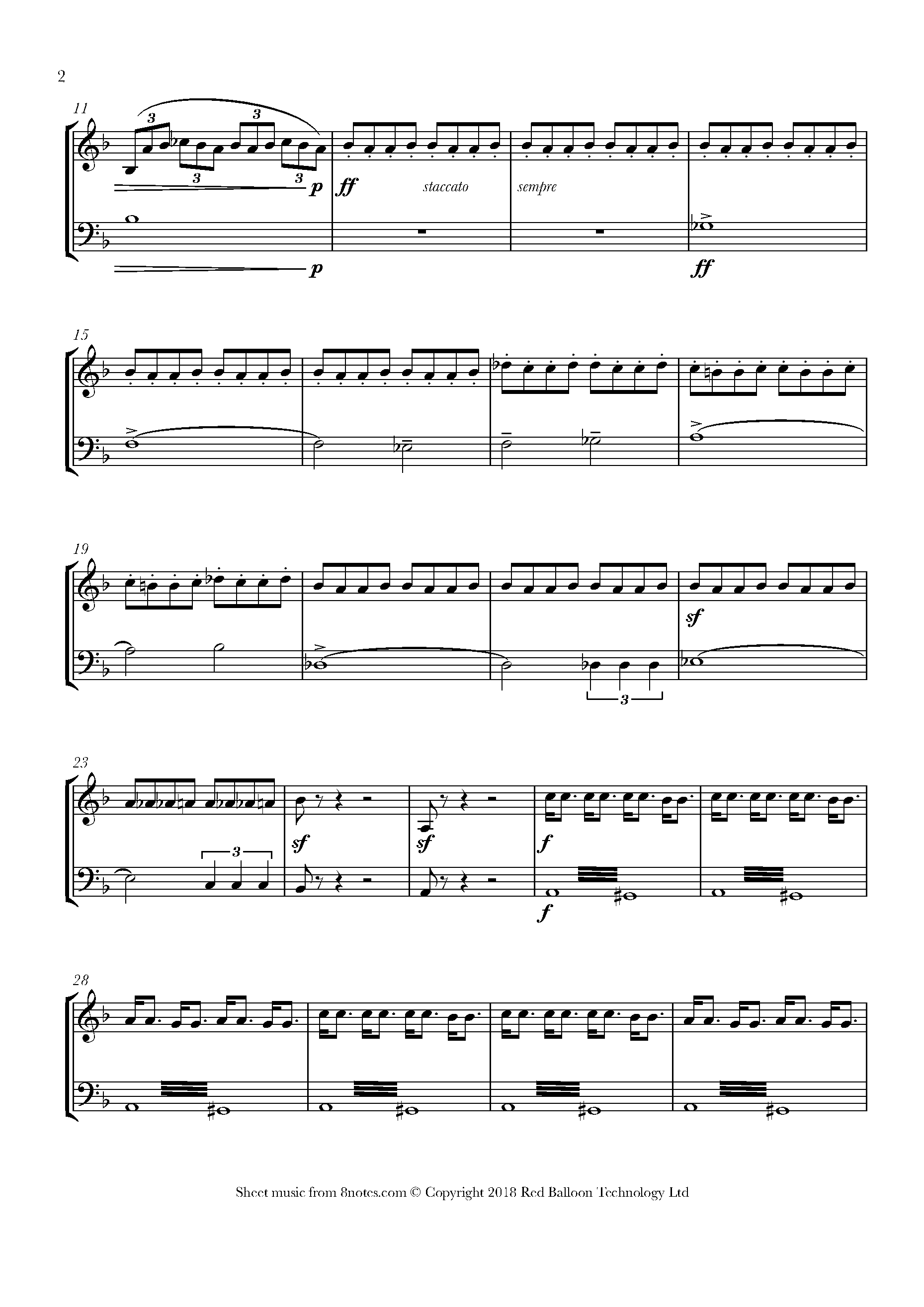 Mussorgsky - Night on the Bare Mountain Sheet music for Violin-Cello ...