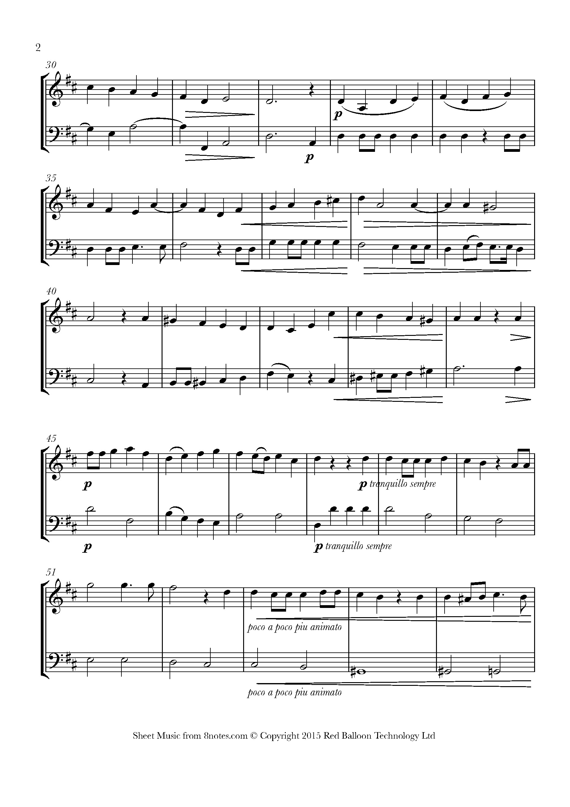 Sullivan - The Lost Chord Sheet music for Violin-Cello Duet - 8notes.com