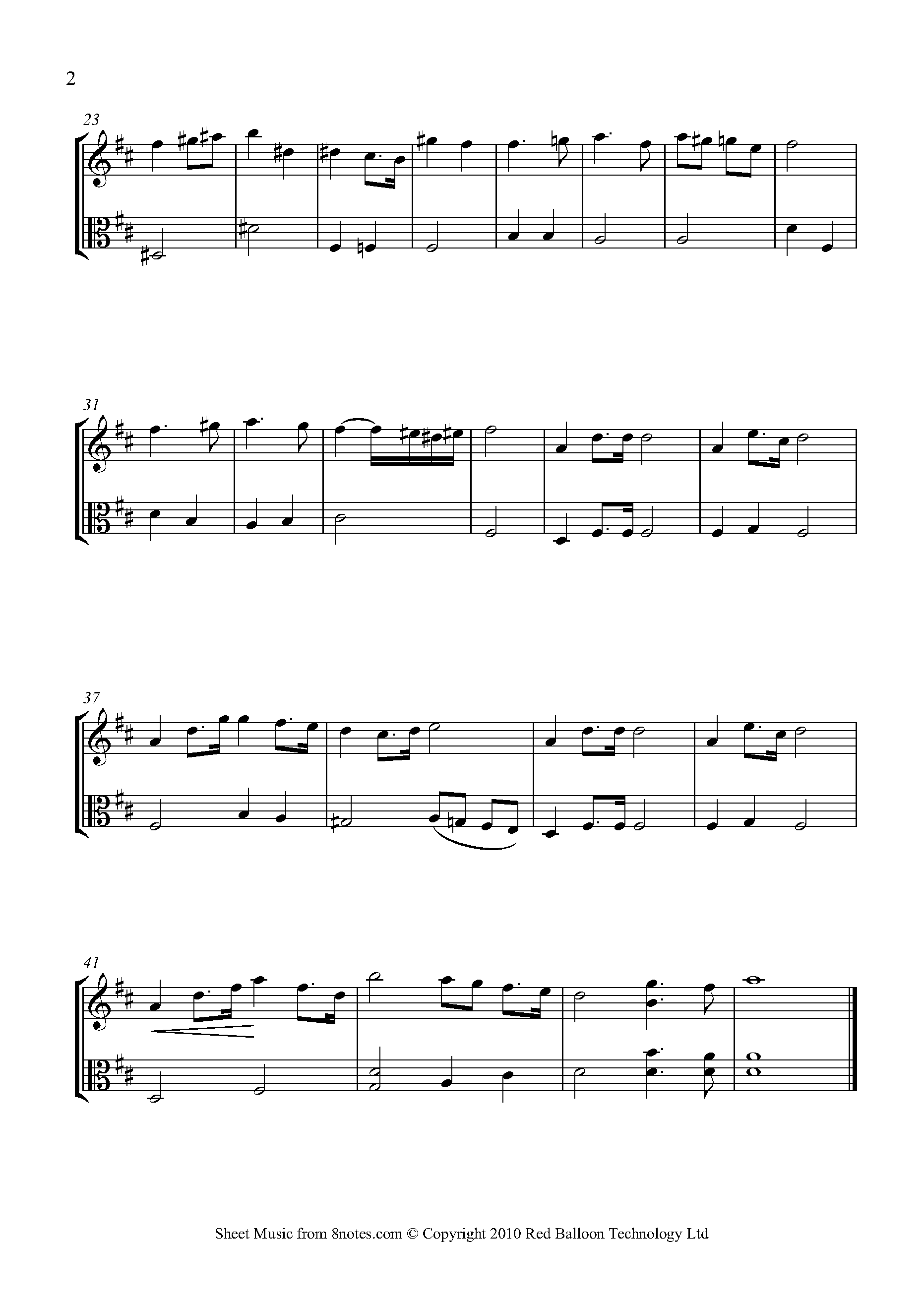 Wagner - Wedding March Sheet music for Violin-Viola Duet - 8notes.com