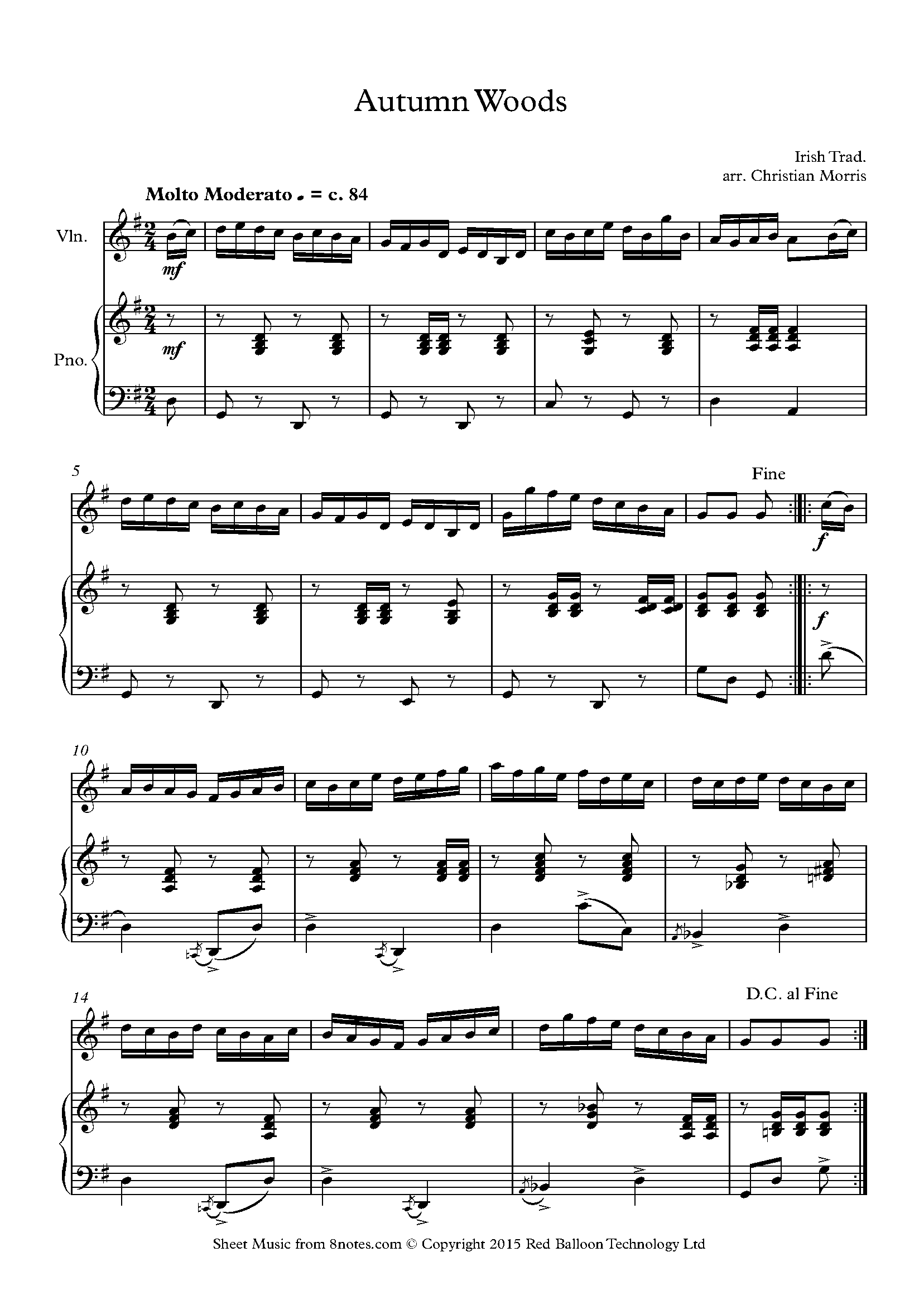 Autumn Woods Sheet music for Violin