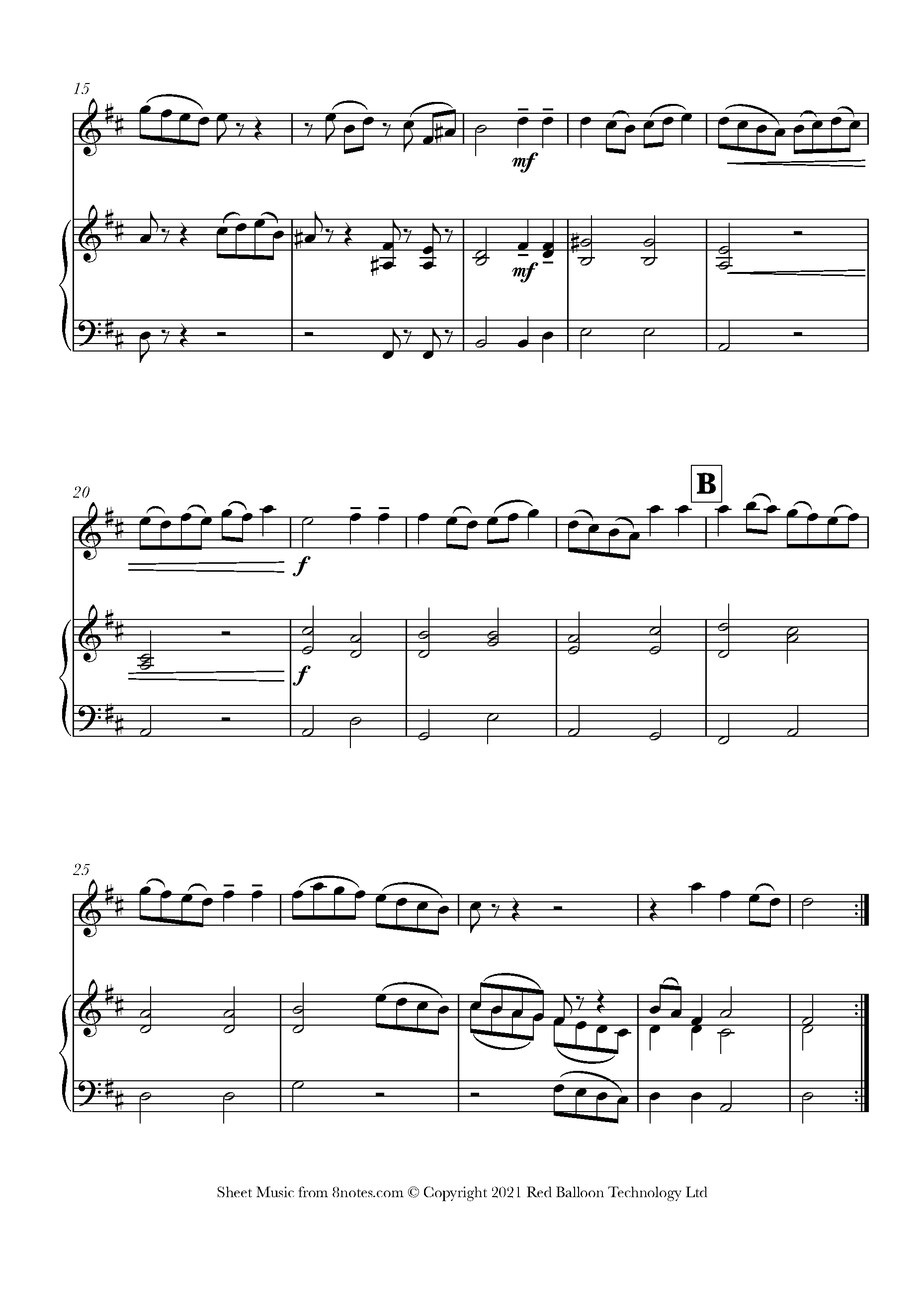 Bach - Gavotte from Cello Suite No.6 Sheet music for Violin - 8notes.com