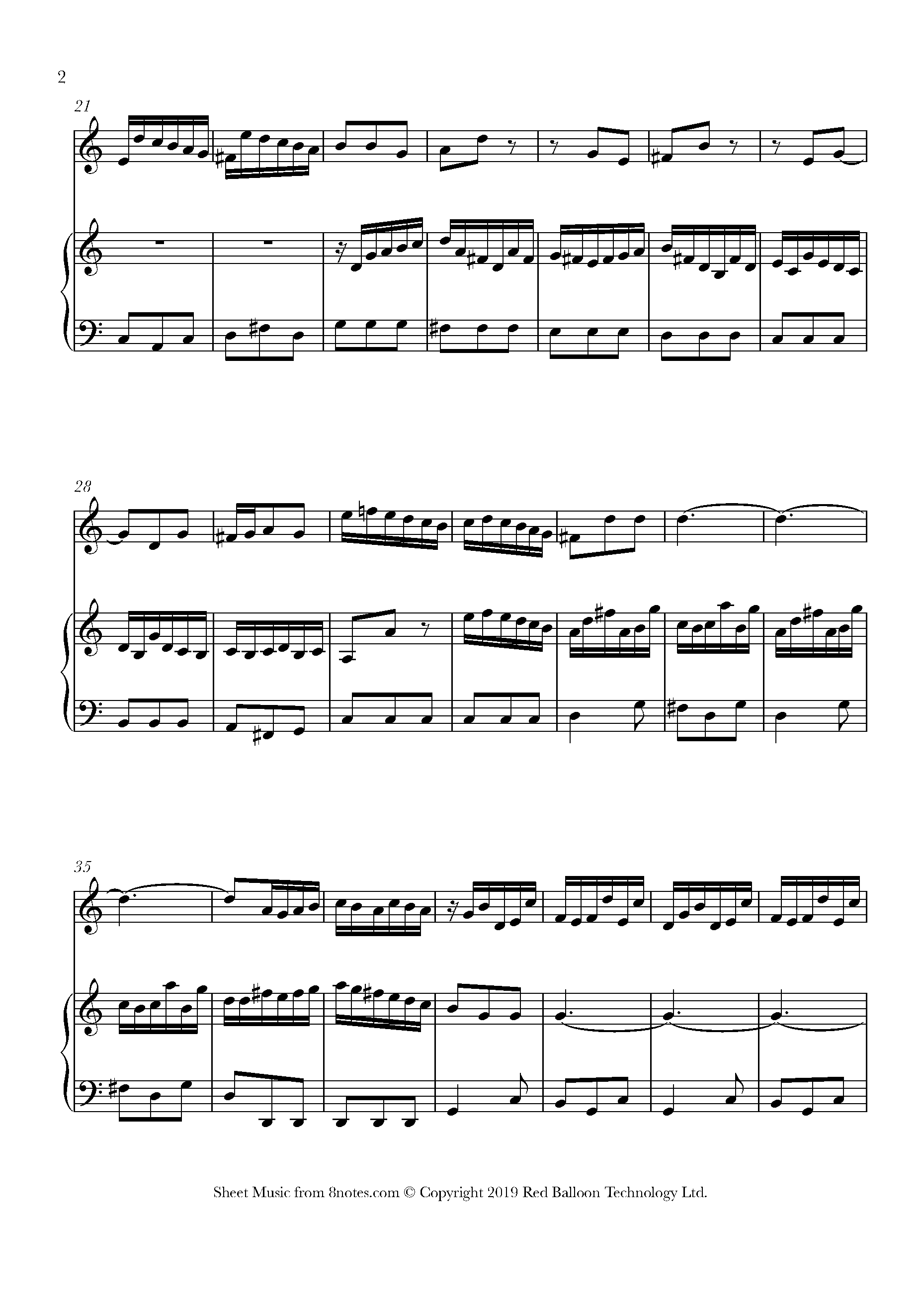 Bach - Flute Sonata In Eb Major, BWV 1031, Third Movement Sheet Music ...