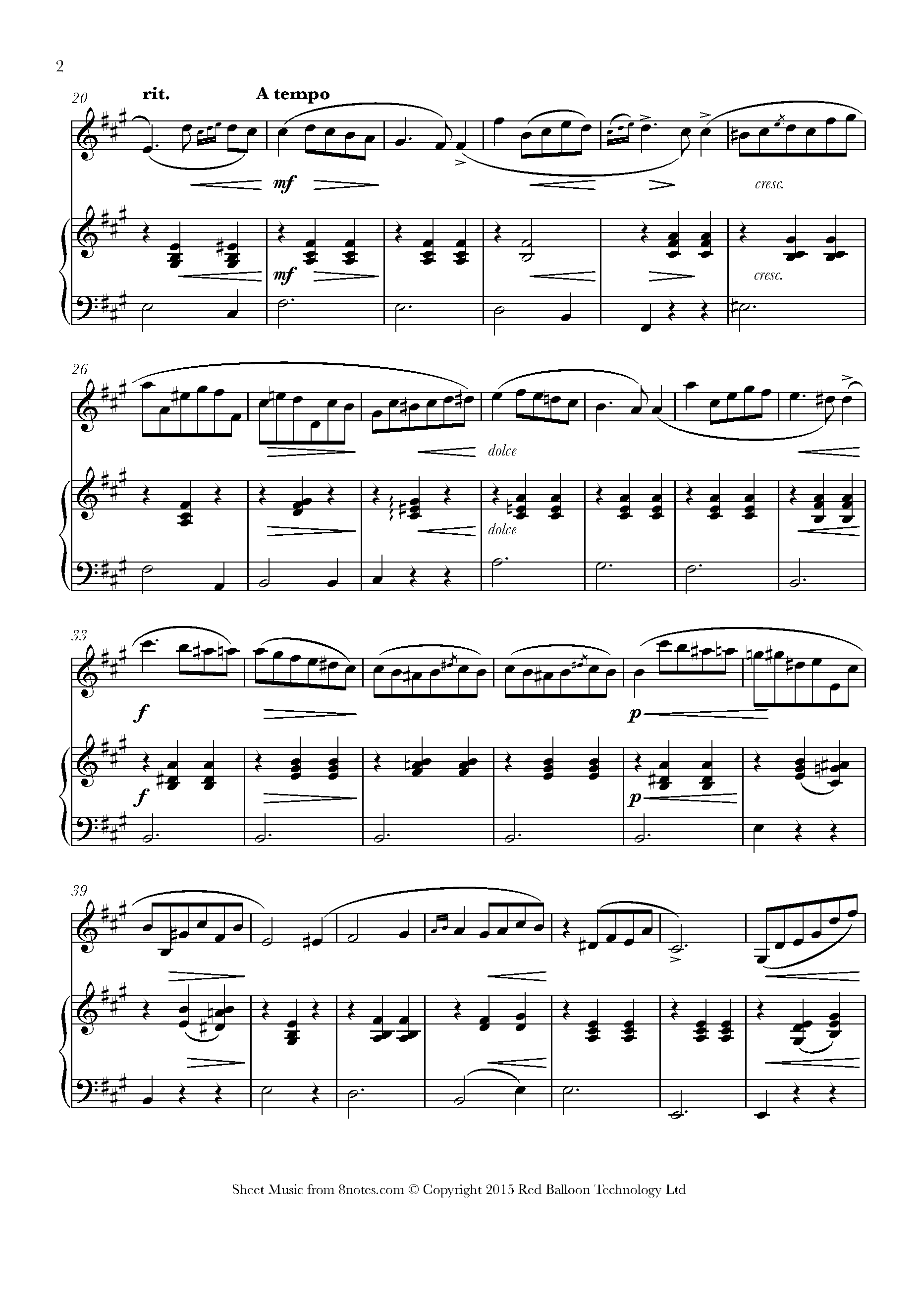 ﻿Chopin - Waltz Op. 70 No. 2 Sheet music for Violin - 8notes.com