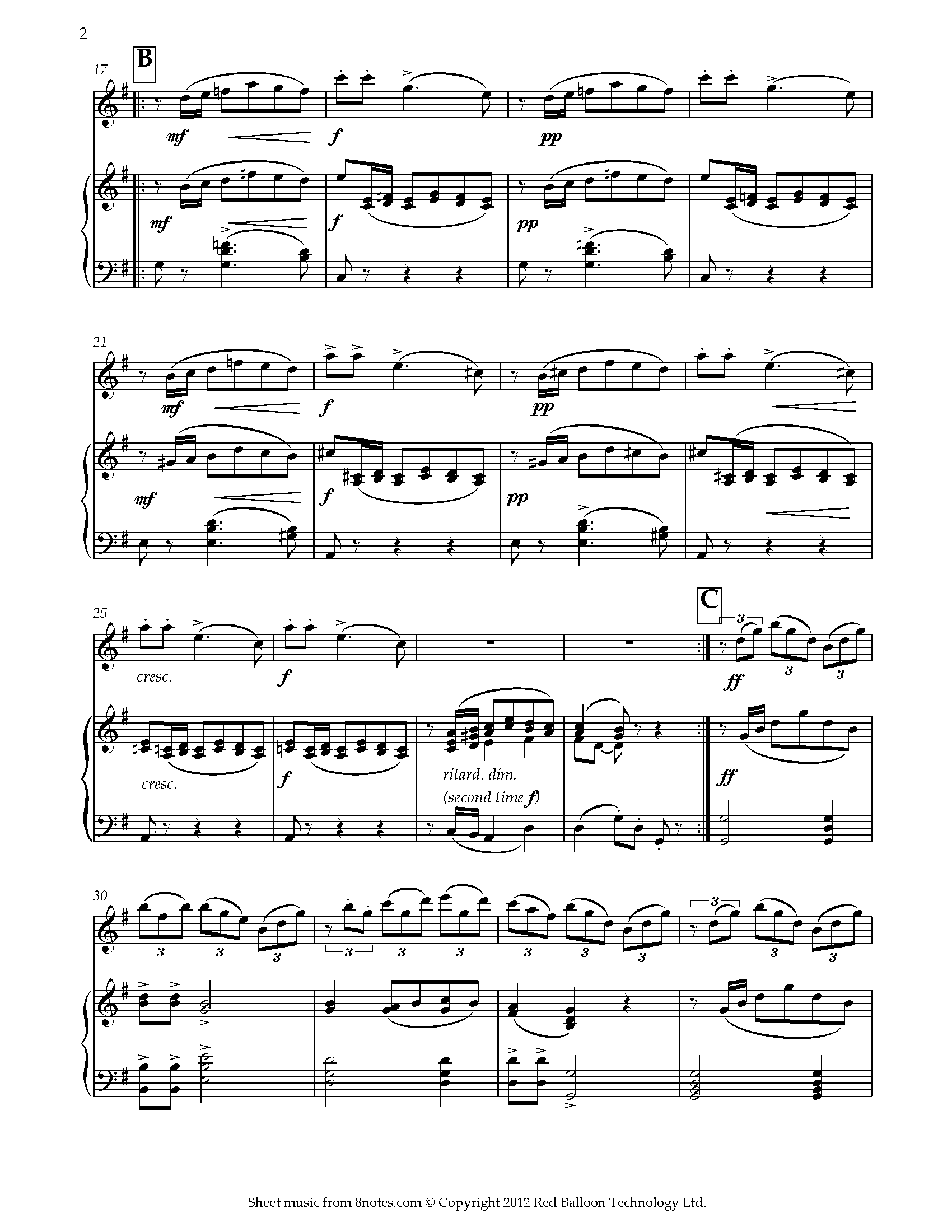 ﻿Dvořák - Slavonic Dance No. 3 Sheet music for Violin - 8notes.com