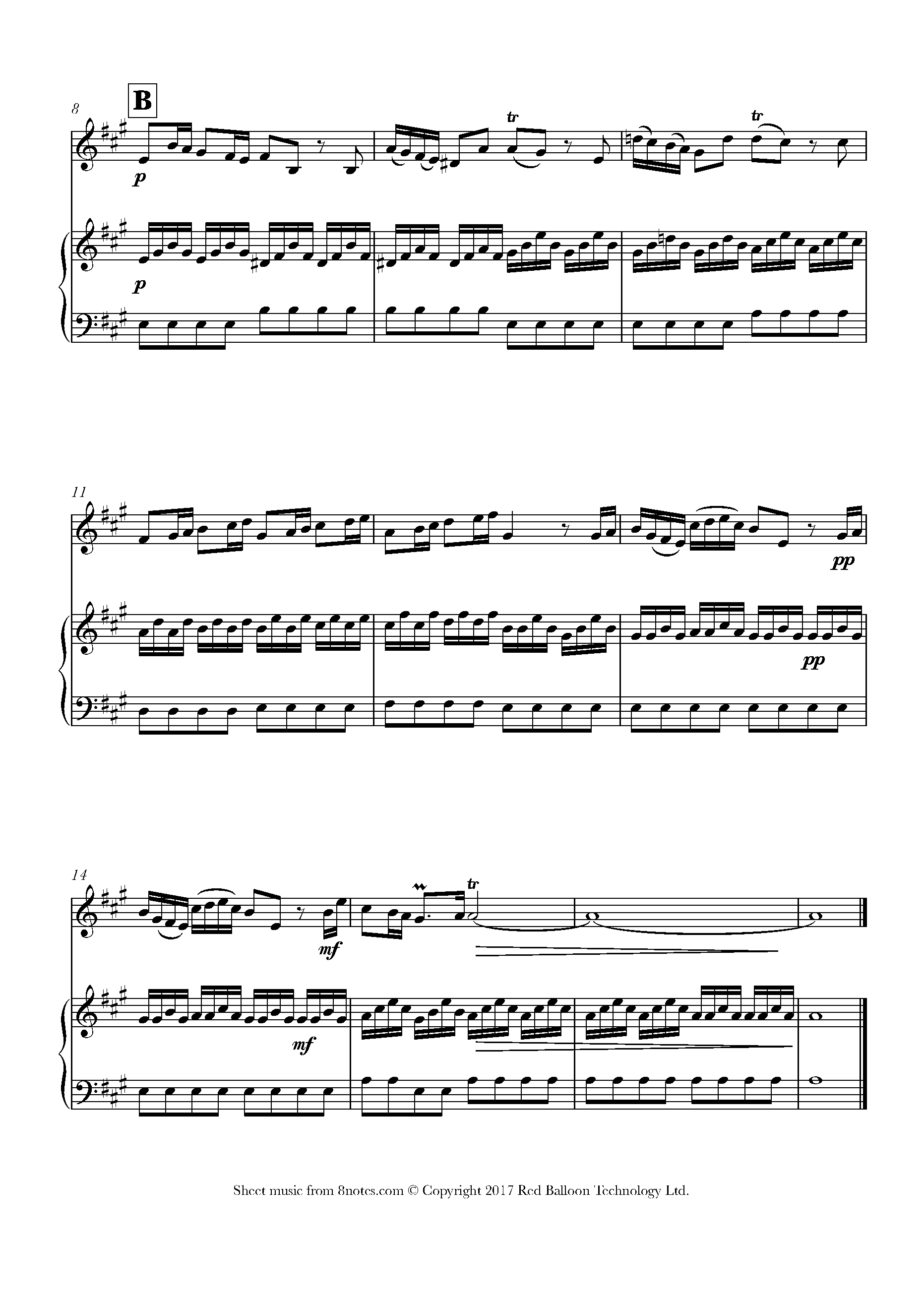 Download Vivaldi - Winter from the Four Seasons 2nd movement Sheet music for Violin - 8notes.com