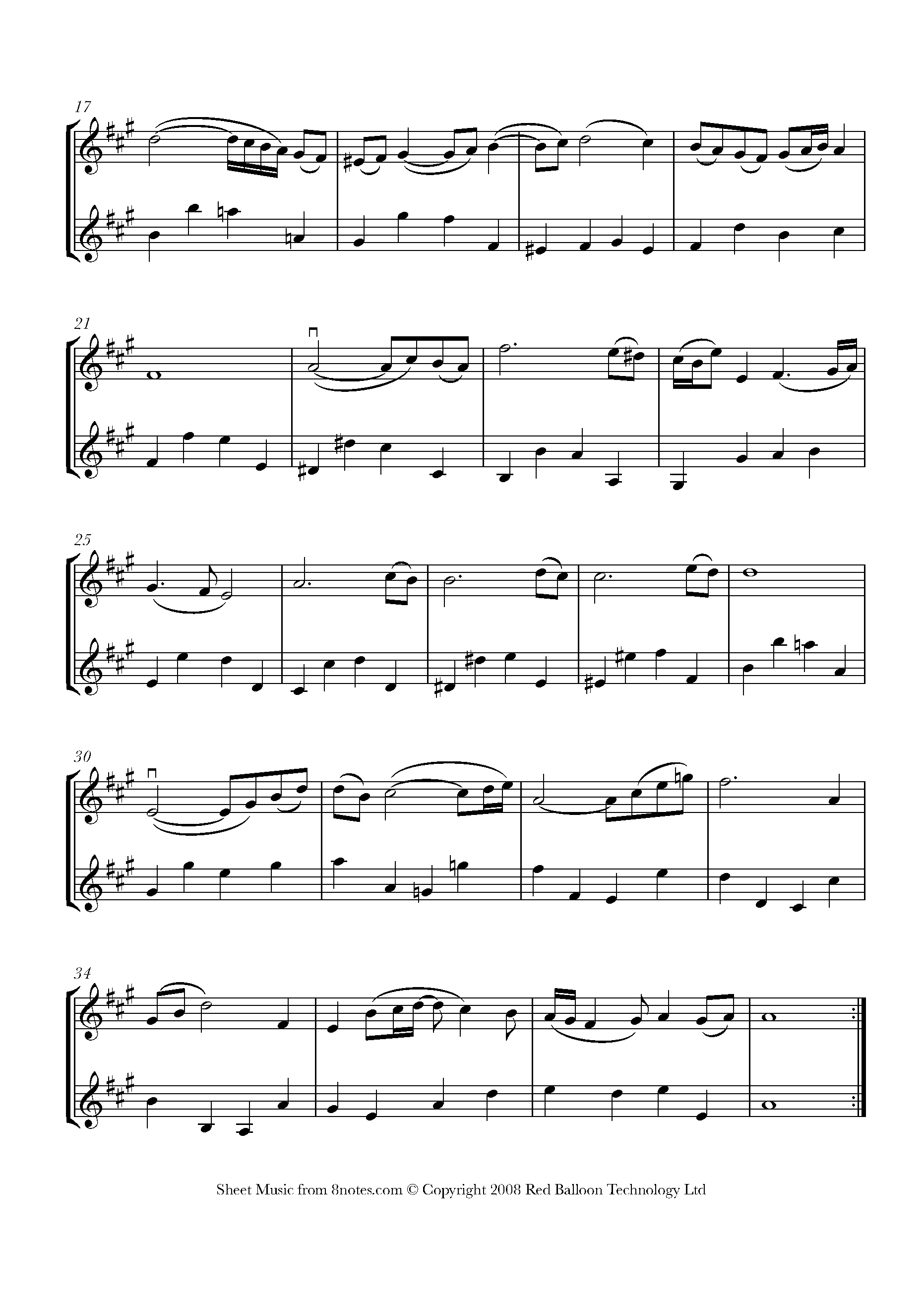 Bach - Air on a G String Sheet music for Violin Duet - 8notes.com