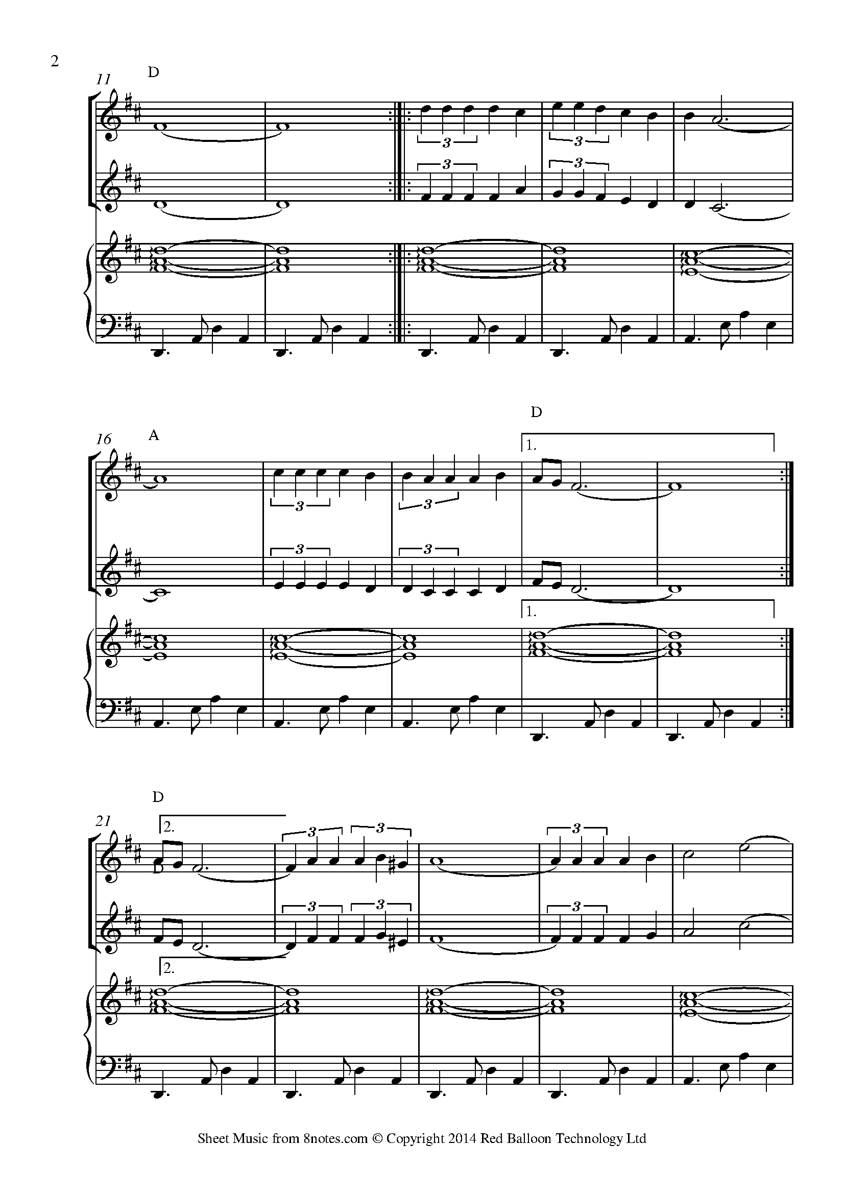 ﻿Sebastián Iradier - La Paloma (Tango) Sheet music for Violin Duet