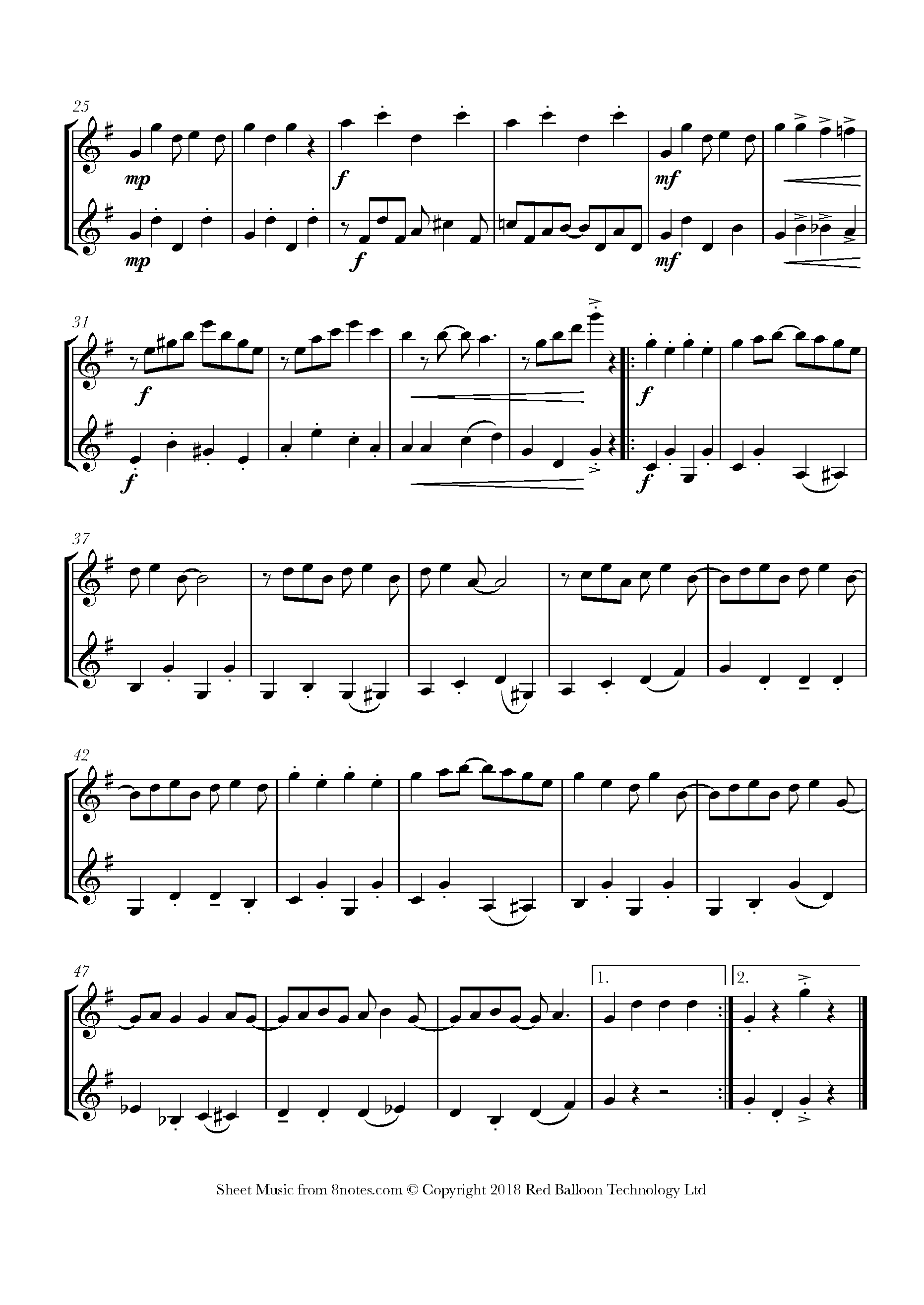 Scott Joplin - Maple Leaf Rag Sheet music for Violin Duet - 8notes.com