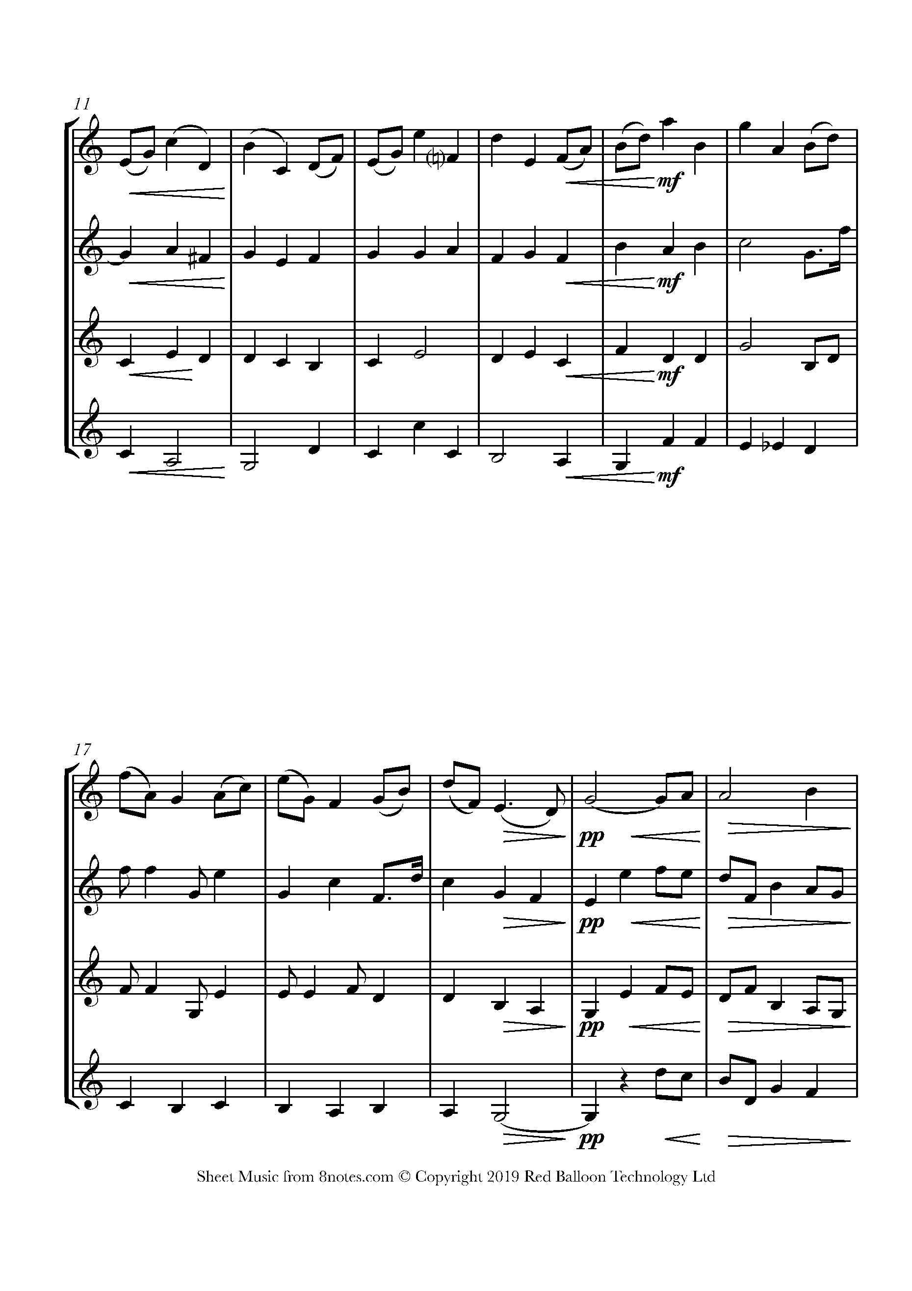 Elgar - Nimrod from Enigma Sheet music for Violin Quartet - 8notes.com