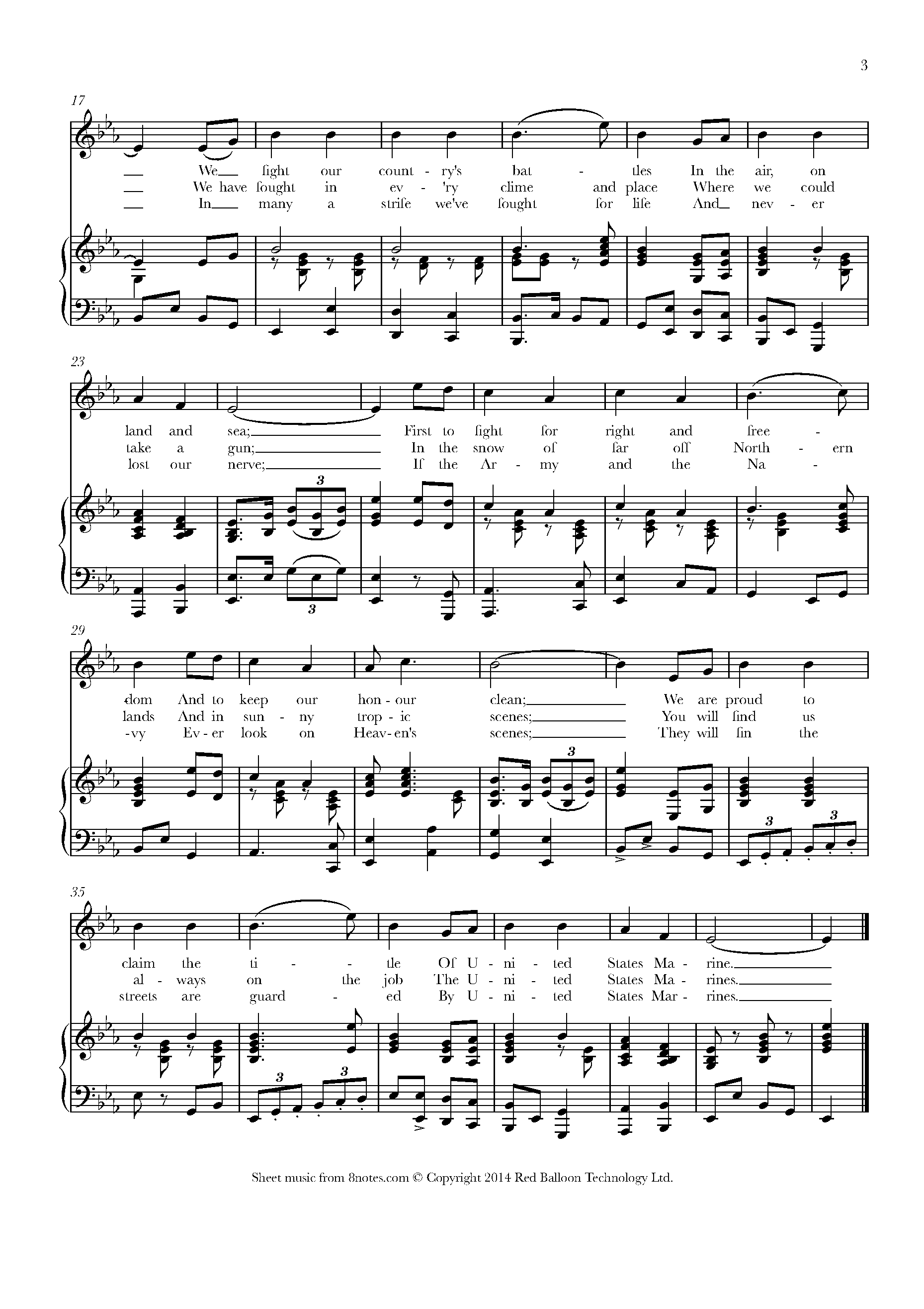 The Marines' Hymn Sheet music for Voice - 8notes.com