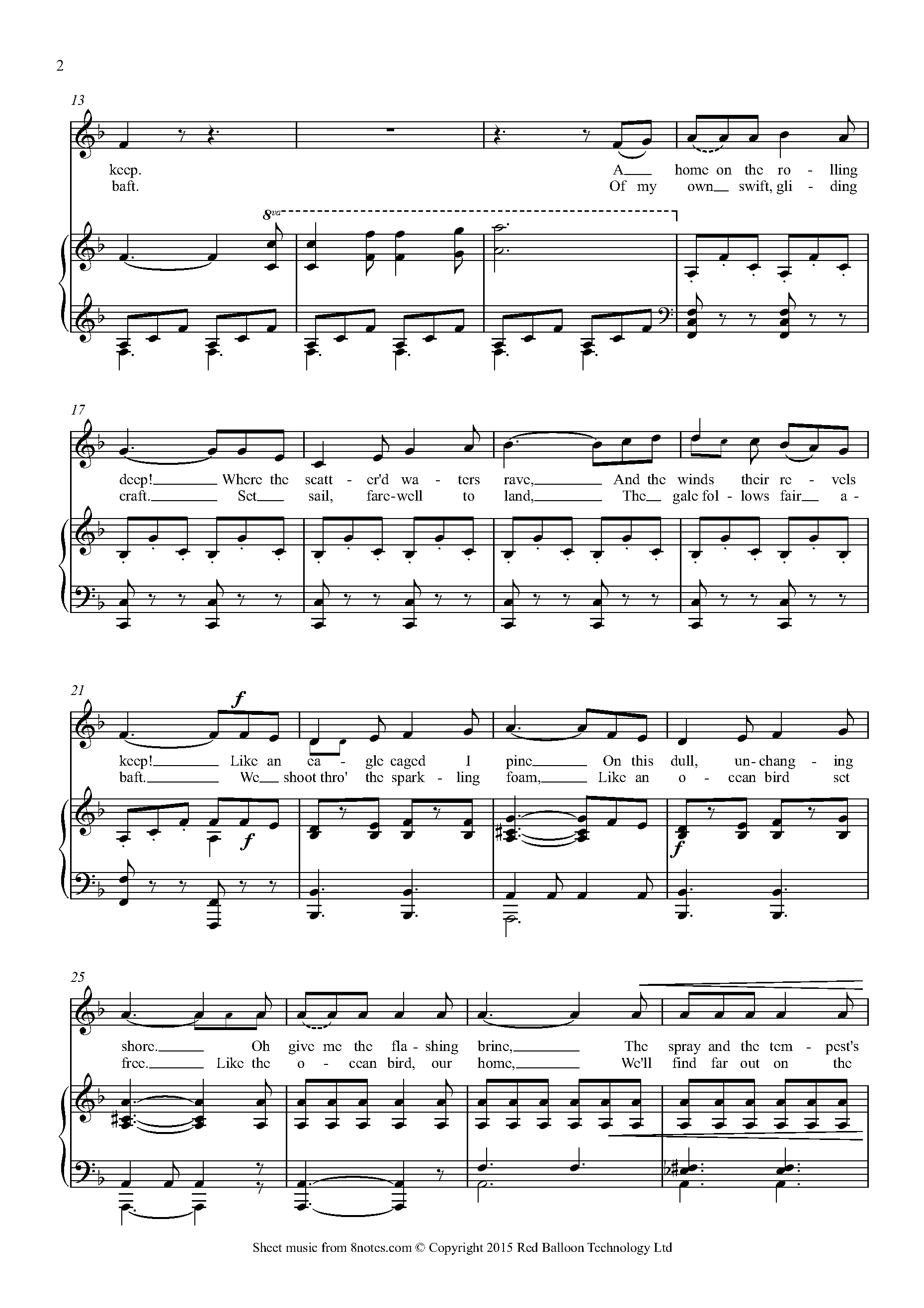 Henry Russell - A Life on the Ocean Wave Sheet music for Voice - 8notes.com