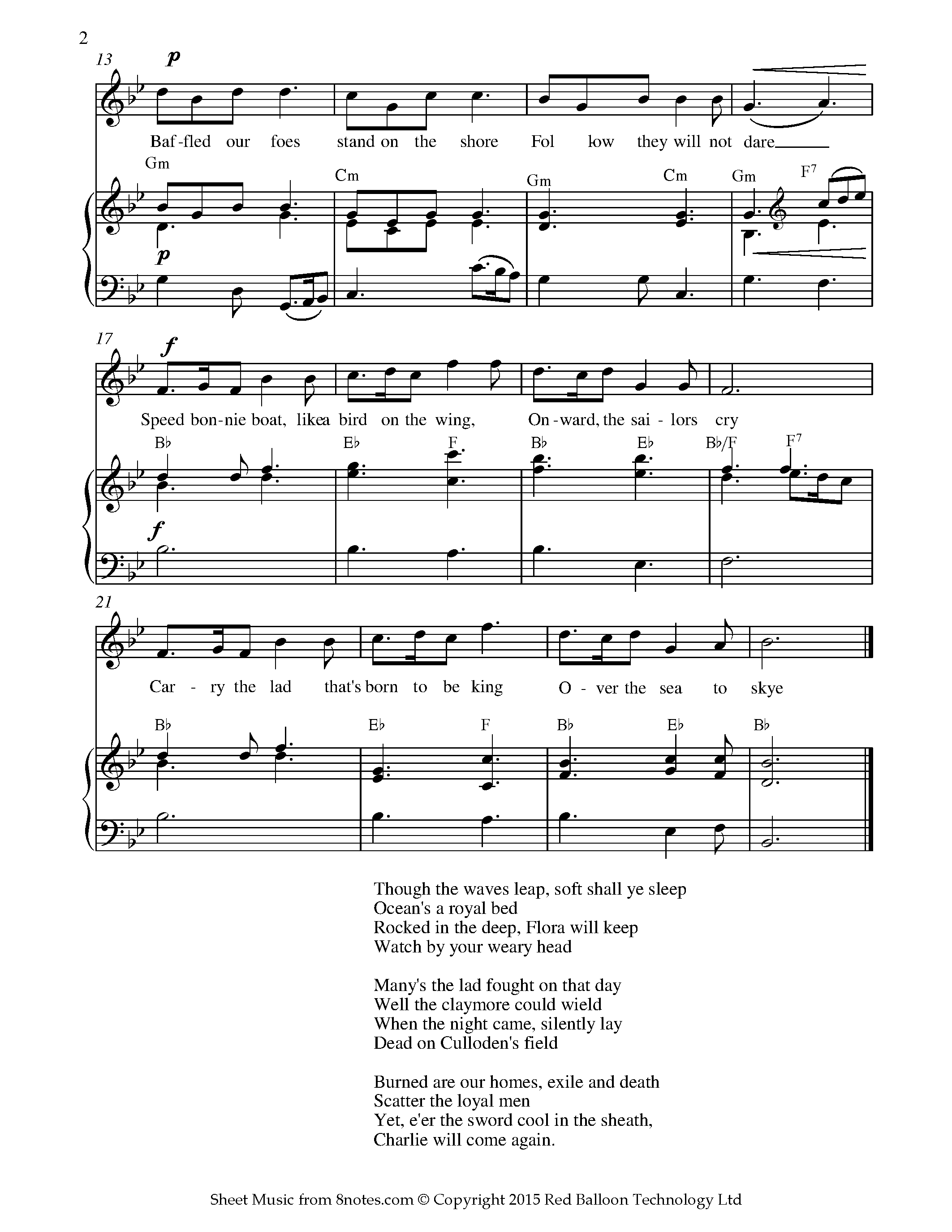 Skye Boat Song Sheet music for Voice - 8notes.com