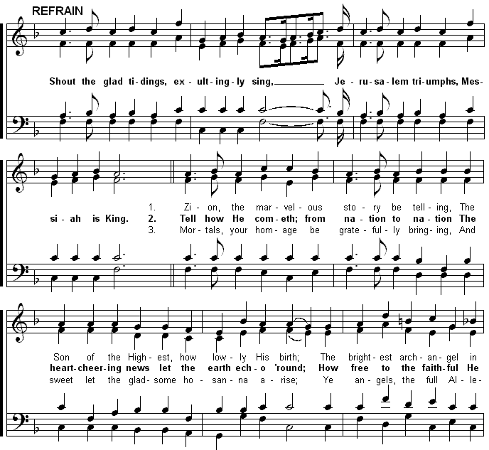 Shout the Glad Tidings sheet music for Piano - 8notes.com